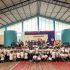 Estudiantes y profesores de la Unidad Educativa del Milenio "10 de Noviembre" junto a representantes del Distrito de Educación 19D04 Pangui-Yantzaza, Lundin Gold y Conservación Internacional Ecuador.